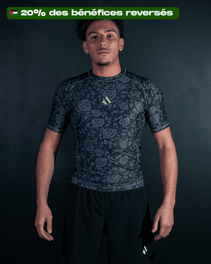 RASHGUARD "FREE PALESTINE" NOIR