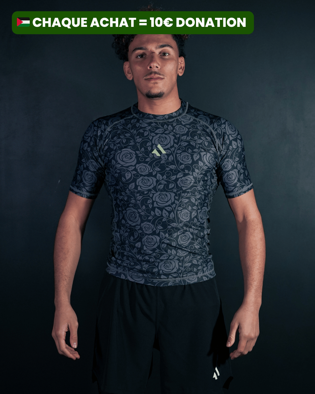 RASHGUARD “FREE PALESTINE” BLACK