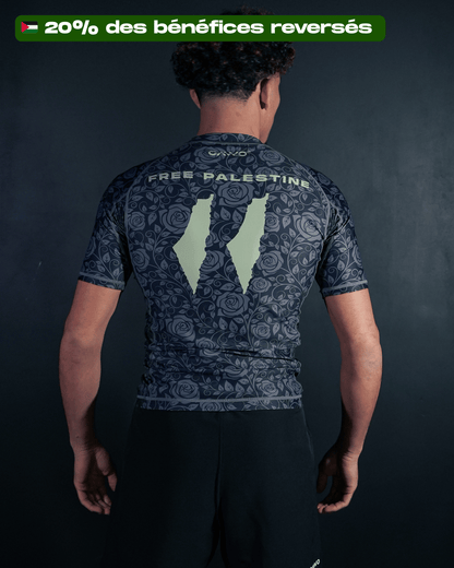 RASHGUARD "FREE PALESTINE" NOIR