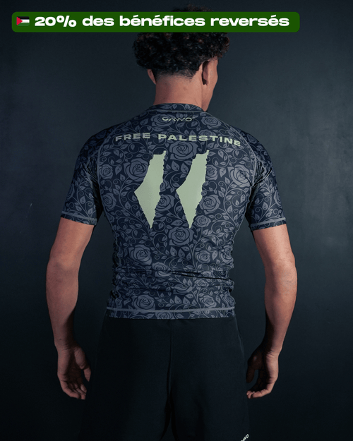 RASHGUARD "FREE PALESTINE" NOIR