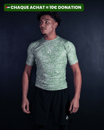 RASHGUARD “FREE PALESTINE” GREEN