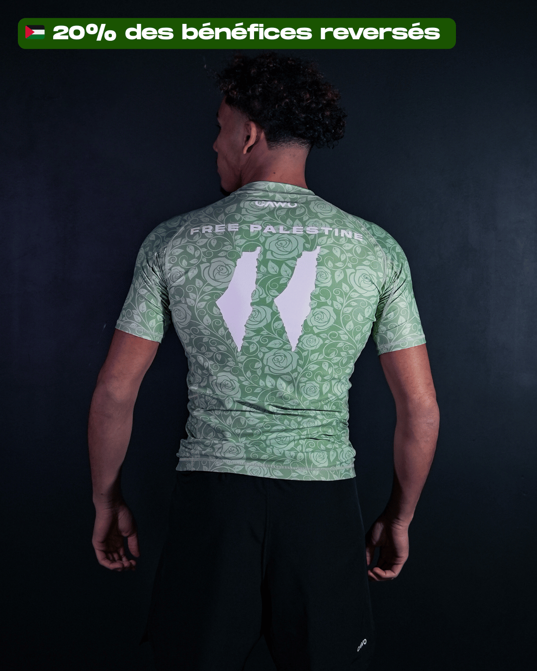 RASHGUARD "FREE PALESTINE" VERT