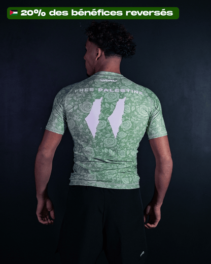 RASHGUARD "FREE PALESTINE" VERT